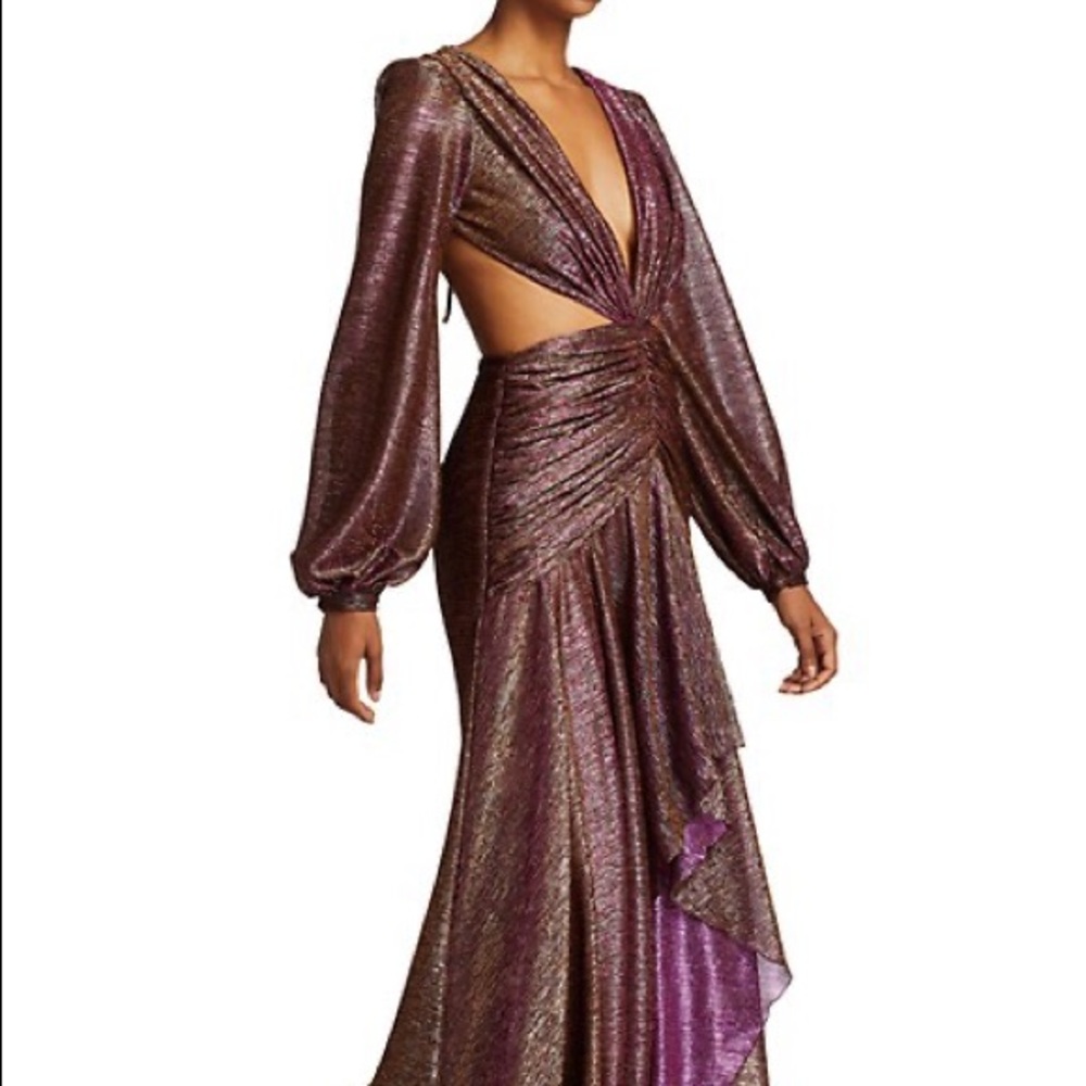 PatBo Metallic Cutout Gown